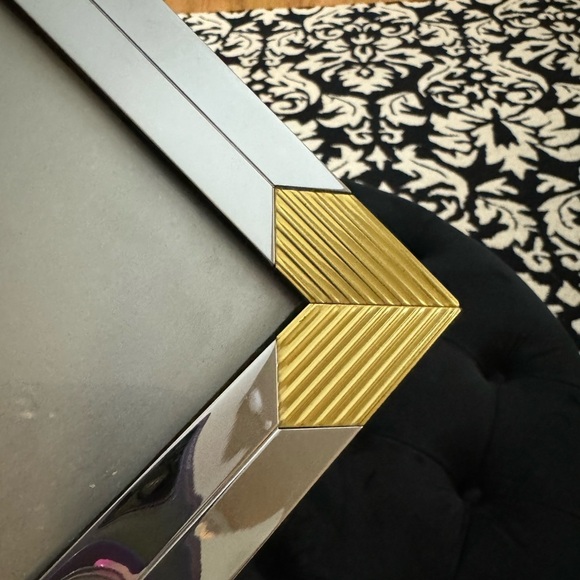 Vintage Solid Brass & Chrome Art Deco Revival Ornate Photo Frame 5x7 EUC 80s 90s - Picture 9 of 11